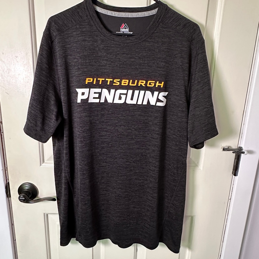 Majestic Pittsburgh Penguins Heather Black/Gray T-Shirt